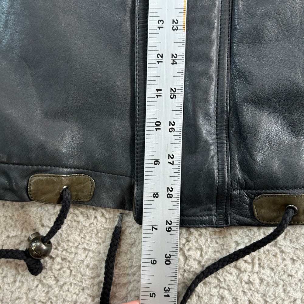 Vintage Luis Alvear Leather Jacket Mens L Bomber Style Black Olive Pockets Korea - Picture 2 of 12